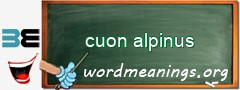 WordMeaning blackboard for cuon alpinus